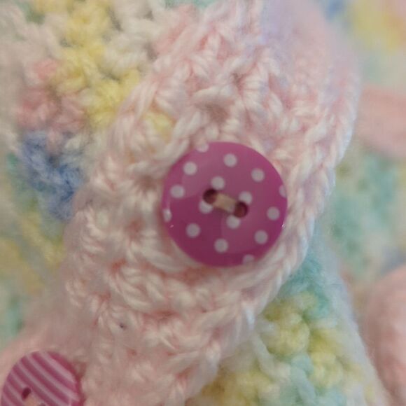 Pastel Rainbow infant handknitted romper with‎ matching mittens and booties - Picture 6 of 6